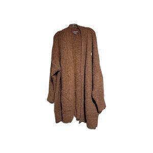 Natural Reflections Bass Brown Heather Cardigan Sweater 2XL Large Blend